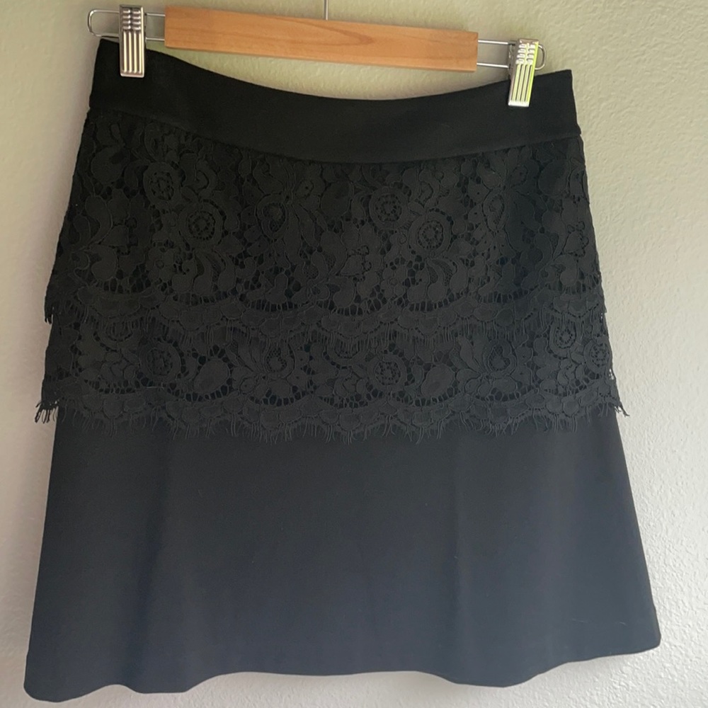 CAbi skirt with lace overlay